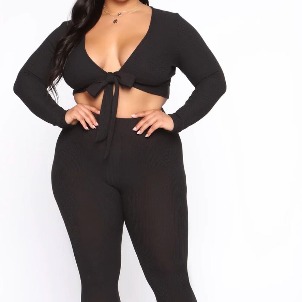 NEW Sexy Ribbed Matching Set (black) - Size Medium - Picture 10 of 11